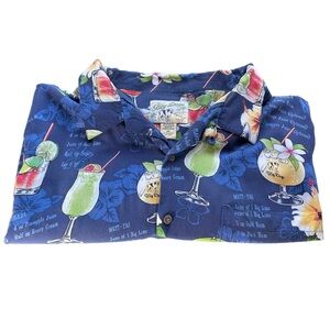 Big Dogs Vintage 100% Rayon Hawaiian Camp Shirt w/ Dog Cocktails Theme in 4XL